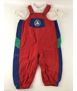 Vintage 80s Osh Kosh B&#39;Gosh 2 Pc Set Red Overalls Sz. 3T Bright Colorful... - $98.95