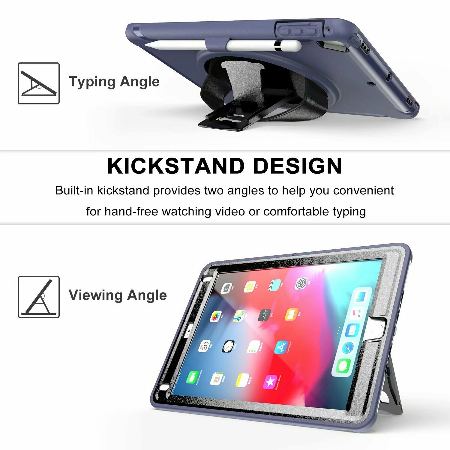 k1)  Full Protective Hard back hard silicone cover Case for Apple iPad models