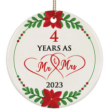 4 Years As Mr And Mrs 4th Weeding Anniversary Ornament Hanging Christmas Gifts - £11.73 GBP