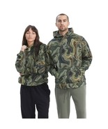 No Boundaries Unisex Oversize Hoodie Sweatshirt, Olive Marble Size M(38-40) - £21.89 GBP