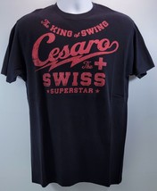 D) WWE Cesaro King of Swing Wrestling Black T-Shirt Ripple Junction Men's Large - £11.84 GBP