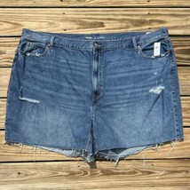 Slouchy Straight High Rise Cut Off Distressed Denim Shorts Old Navy Size 30 New - £14.98 GBP