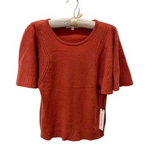 Cashmere Sweater With Flutter Sleeves Rust Color White + Warren Brand New - £69.62 GBP