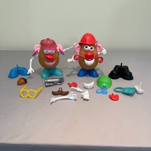 Mr. and Mrs.Potato Head LOT of Parts Pieces Misc Teal Eyes Mr &amp; Mrs POTATOES - $33.24