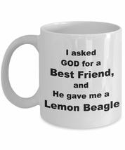 Lemon Beagle Mug - I Asked God For A Best Friend, And He Gave Me. - White Cerami - £12.00 GBP+