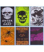 Lighted Door Wall Cover Halloween Mural Skull Bat Spider Grim Reaper Pum... - $4.11