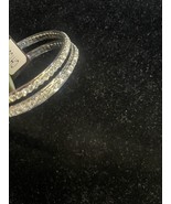 Shiny Iridescent Rhinestone Hoop Earrings Silver-Tone 1 3/8&quot; , 1 3/4&quot; ,2... - $9.53 CAD+
