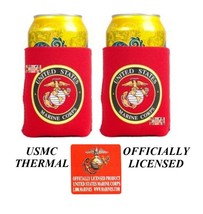 2-USMC Seal Us Marine Corps Can Bottle Koozie Cooler Coozie Wrap Thermal Jacket - £12.82 GBP