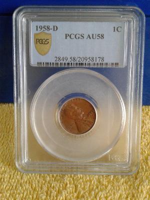 1958 D San Francisco Lincoln Wheat Ear Cent "S" Mint Mark! PCGS Graded Commodity - £39,508.02 GBP