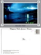 New York Niagara Falls Night Time Lights Hitting the Falls VTG Postcard - £7.34 GBP