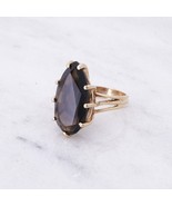 Fine Estate Smokey Quartz Gemstone Cocktail Ring 10K Gold Setting 8+ TCW... - £308.97 GBP