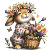 Counted Cross Stitch patterns/ Bunny and Flowers Basket/ Easter 12 - £7.20 GBP