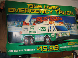 Huge 6&#39;2&quot; x 4&#39; Vintage 1996 Hess Toy Truck Sign RARE &amp; HIGHLY COLLECTABLE! - £101.09 GBP