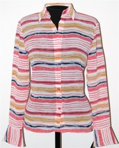 Liz Claiborne Button Blouse Size 4 Shirt Top Multi-Color Long Sleeve NEW - £26.99 GBP