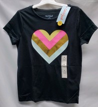 Girls' Medium (7/8) Chevron Heart' Short Sleeve Graphic T-Shirt - Cat & Jack image 2