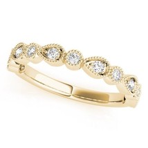 14K Yellow Gold Round Lab Grown Diamond Stackable Bezel Band 0.16ctw - $2,969.97