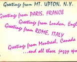 Fumetto Greetings Montante Upton New York Ny Unp DB Pos Scheda Cartolina E7 - $10.20