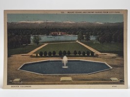 c1930s City Park Denver Colorado Mount Evans Postcard E183 SEE PICS  - £21.99 GBP