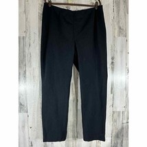 J Jill Ponte Knit Pants Size XL (36x30) Black Slim Leg High Rise Back Hem Slit - £19.39 GBP