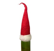 Gallarie II Santa Hat Felted Red Pointy Hat Wine Bottle Topper Gift Red White - £10.32 GBP