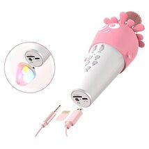 Karaoke Microphone Wireless LED TF Card Aux Carrot Design Singing Toy Ki... - $29.90