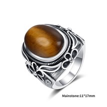 High Quality Natural Tiger Eye Rings 925 Sterling Silver Jewelry Ring for Women  - £16.45 GBP