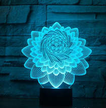 Foreign Trade New Lotus 2 3D Light Colorful Touch Charging Led Visual Light Gift - £42.99 GBP