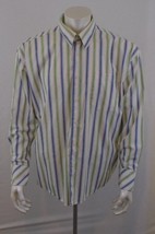 Haggar Men&#39;s Fade Resistant Extra Large Cotton Blue / Green Striped Dres... - €8,65 EUR