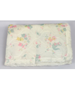 Vintage Animals Baby Blanket Nylon Quilted Crib Ruffle Quilt Pastel 43x3... - $37.00