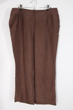 Talbots 16WP Brown 100% Silk Heritage Straight Leg Lightweight Pants - £20.18 GBP
