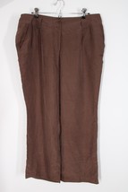 Talbots 16WP Brown 100% Silk Heritage Straight Leg Lightweight Pants - £20.55 GBP