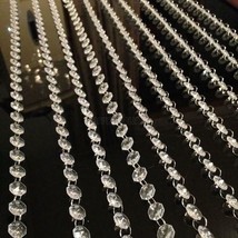 16.5FT 5M Clear Acrylic Octagon Beads Garland Chandelier Hanging Wedding Chain - £6.89 GBP