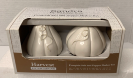 White Fall Harvest Pumpkin Salt Pepper Shakers By Sandra Lee Food Network Star - £7.87 GBP