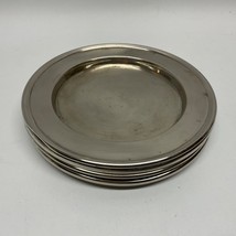 Set of 4 Pottery Barn Round Metal Coasters 4.75” Heavy Hard to Find - £19.78 GBP