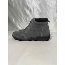 Propet Delaney Boots Womens 6 Side Zip Lace Up Rubber Sole Gray Leather - £23.97 GBP