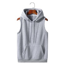  hoodie men 2022 fashion new fleece sleeveless sweatshirt men solid color basic hoodies thumb200