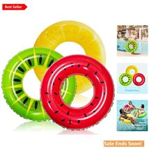 Vibrant 32in Fruit-Themed Inflatable Swim Tubes - Perfect for Pool Parties - $37.57