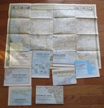 9 National Geographic Magazine Society Maps Dating 1940-1953 - £3.16 GBP