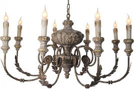 Chandelier Dove Gray Wood Carved - £926.45 GBP