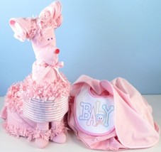 Puppy Diaper Cake Surprise Baby Girl Gift - £117.95 GBP