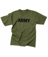 2XL Short Sleeve Tshirt Olive Drab ARMY Green Tee Shirt Rothco 66400 XXL - £9.43 GBP