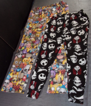 2 Qty Halloween Pajama Lounge Pants Nightmare Before Christmas Emoji Extra Small - £18.56 GBP