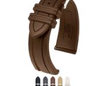 HIRSCH Hevea Caoutchouc Watch Strap - Brown - L - 18mm - £75.79 GBP