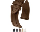 HIRSCH Hevea Caoutchouc Watch Strap - Brown - L - 18mm - $96.95