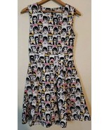 Eva Rose Fit And Flare Dress Size SMALL faces Heads All Over Portait Y2k... - $37.39