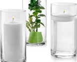 A Set Of Three 8-Inch Tall Glass Cylinder Vases That Can Be Used For Flower - $40.94