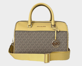 New Michael Kors Travel Medium Duffle Khaki / Daffodil Yellow - £83.21 GBP