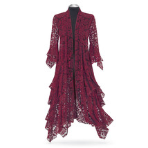 Deep Burgundy Lace Stevie Nicks Vintage Style Velvet Bohemian Gypsy DeLu... - £235.89 GBP