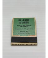 Vintage Matchbook Cover Baldwin &amp; Liner Front Strike Unstruck KG - $227.43 MXN