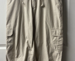 Linea Uomo Cropped Casual Cargo Pants Mens Size 38 Waist and Leg Ties Sa... - $17.16